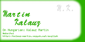 martin kalauz business card